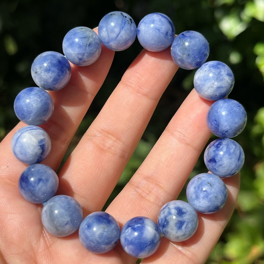 13mm stretchable blue sodalite bracelet‎